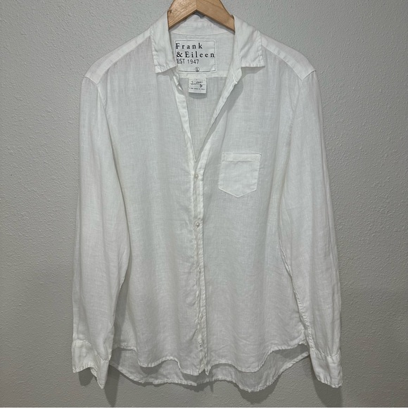 Frank & Eileen Classic White Linen Button-Up Shirt - Picture 4 of 11